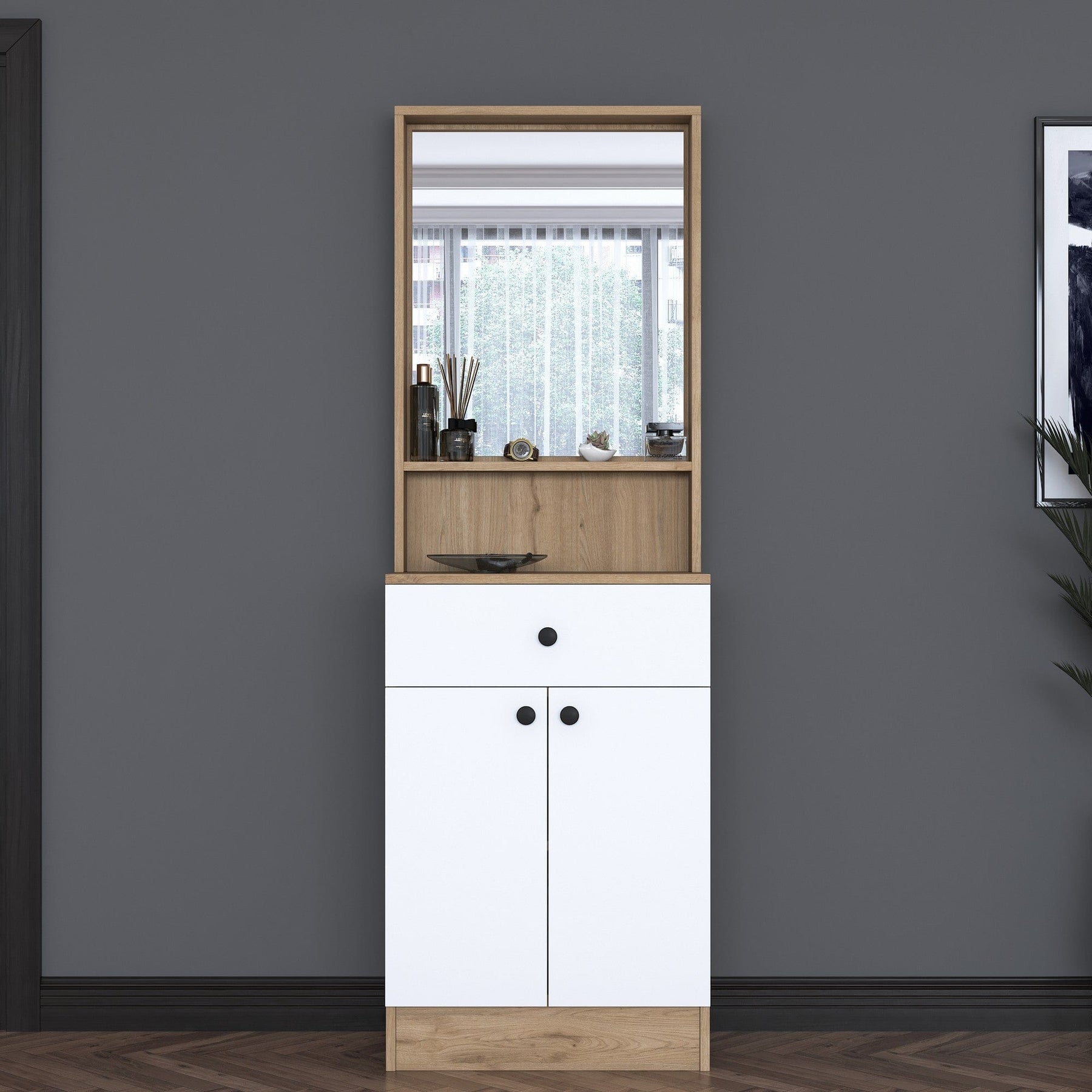 Mobilier hol AMSTERDAM OCN-32689, stejar/alb