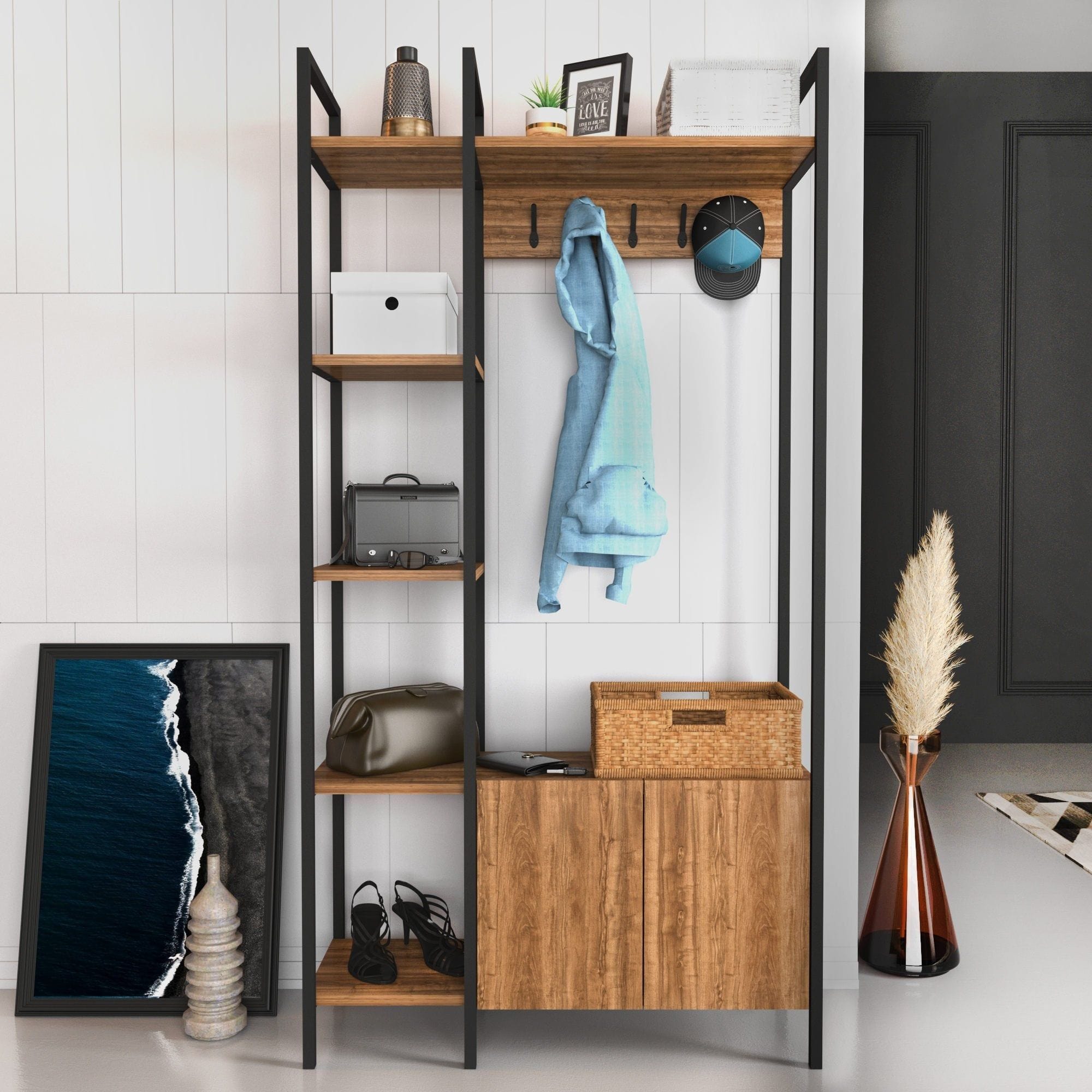 Mobilier hol AMSTERDAM OCN-32706, nuc/negru