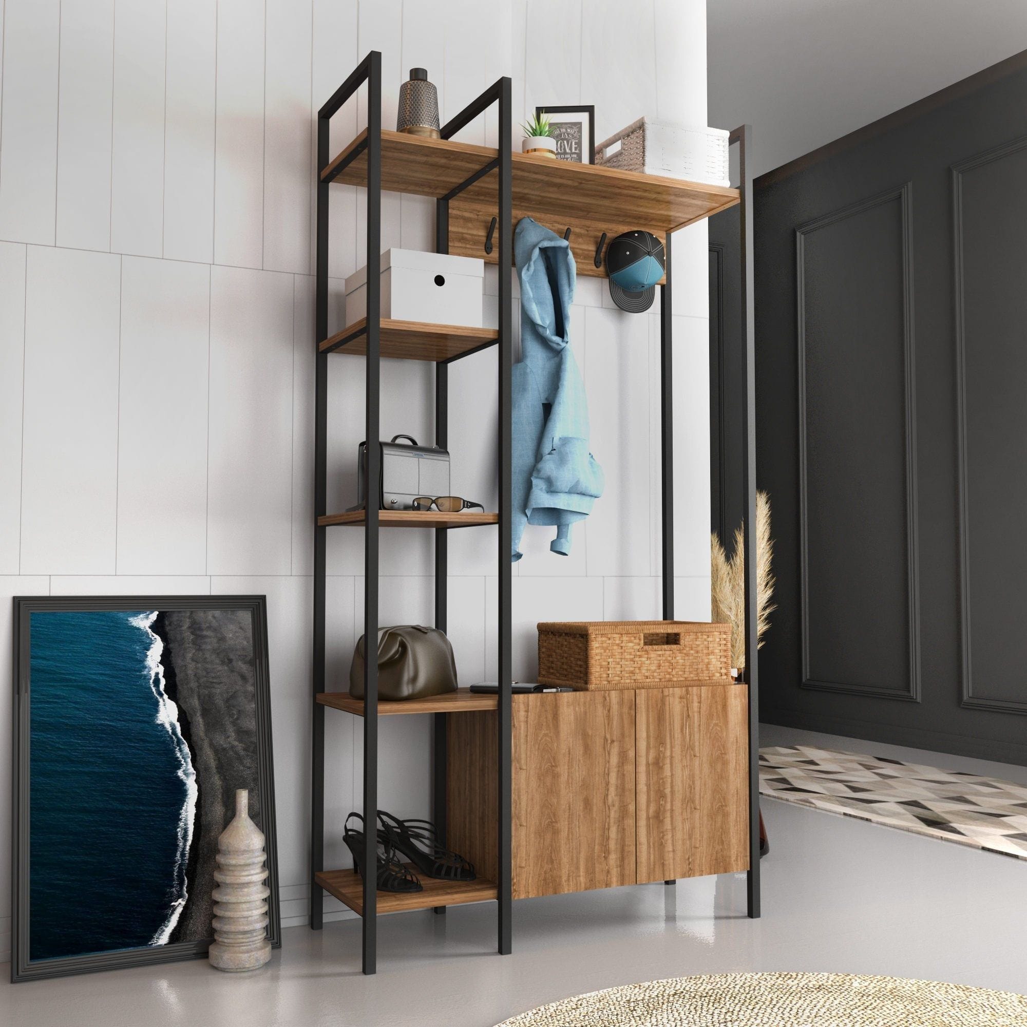 Mobilier hol AMSTERDAM OCN-32706, nuc/negru