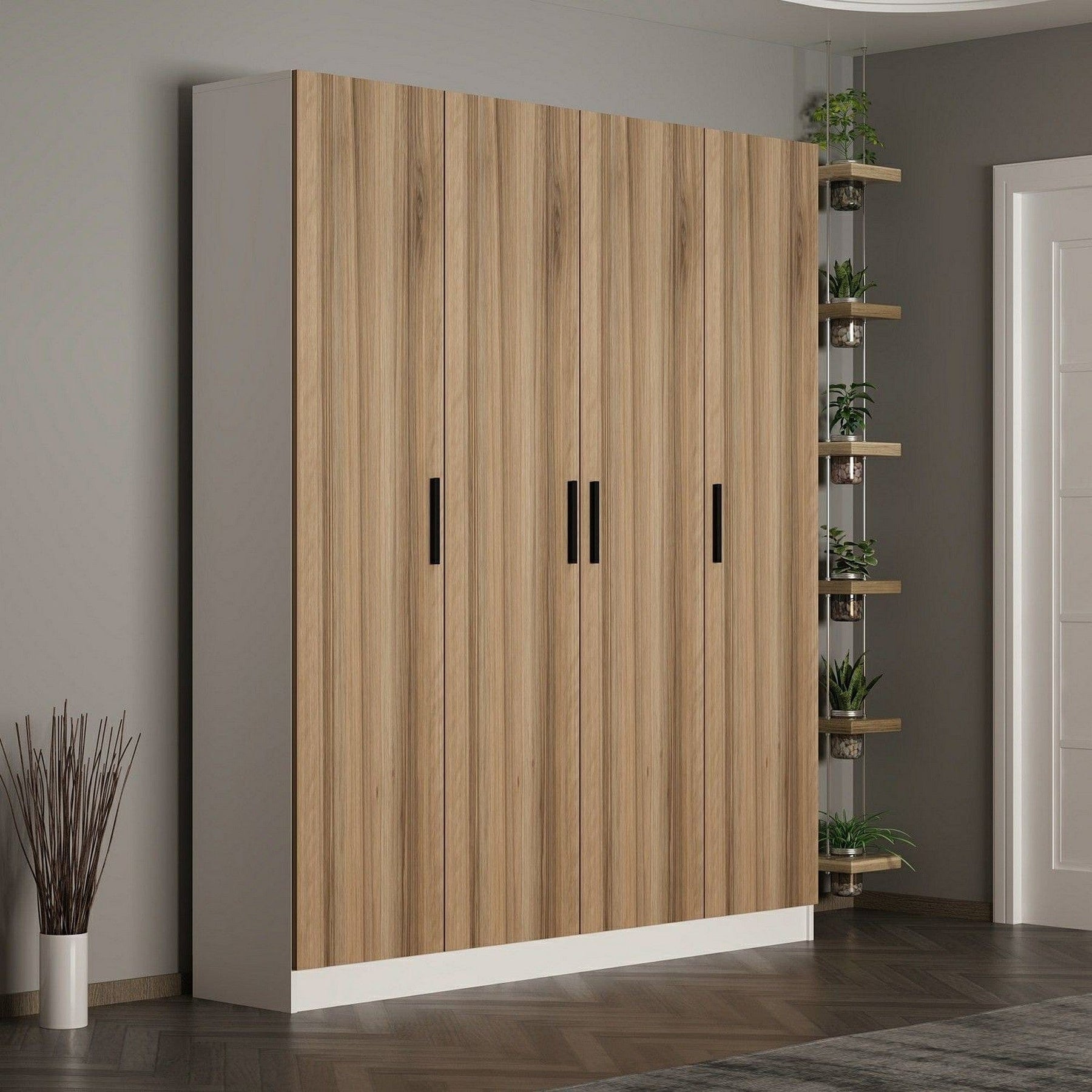 Mobilier hol AMSTERDAM OCN-32716, stejar/alb