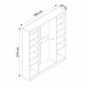 Mobilier hol AMSTERDAM OCN-32716, stejar/alb