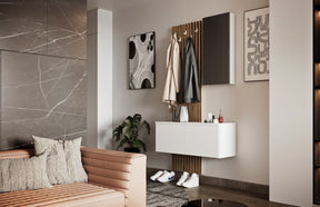 Mobilier hol ARIKA, alb/stejar, PAL, 101x38x200 cm