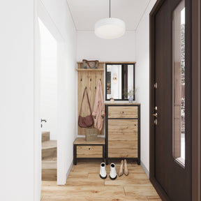 Mobilier hol CHOS, stejar/negru, PAL
