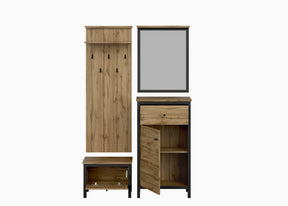 Mobilier hol CHOS, stejar/negru, PAL