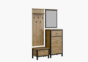 Mobilier hol CHOS, stejar/negru, PAL