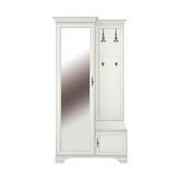 Mobilier hol cu oglinda IDENTO, alb, PAL, 115x44x210 cm