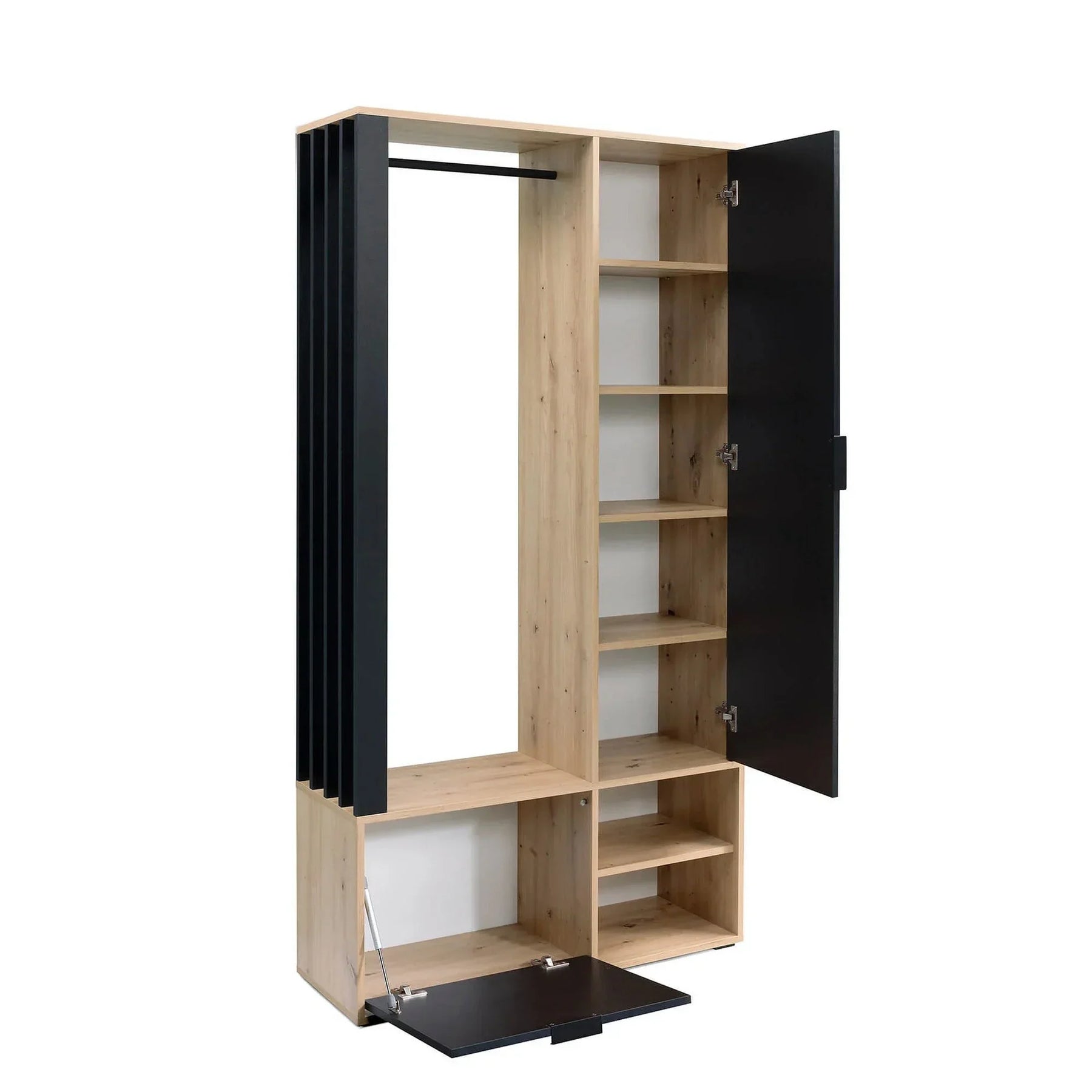 Mobilier hol HOUSTON OCN-37569, stejar artisan/negru