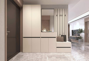 Mobilier hol LONDON, casmir/gri antracit, PAL, 217x38x220 cm