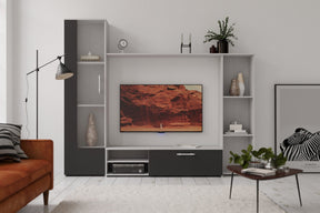 Mobilier living ADEL, gri antracit, PAL, 4 piese, 230x35x190 cm