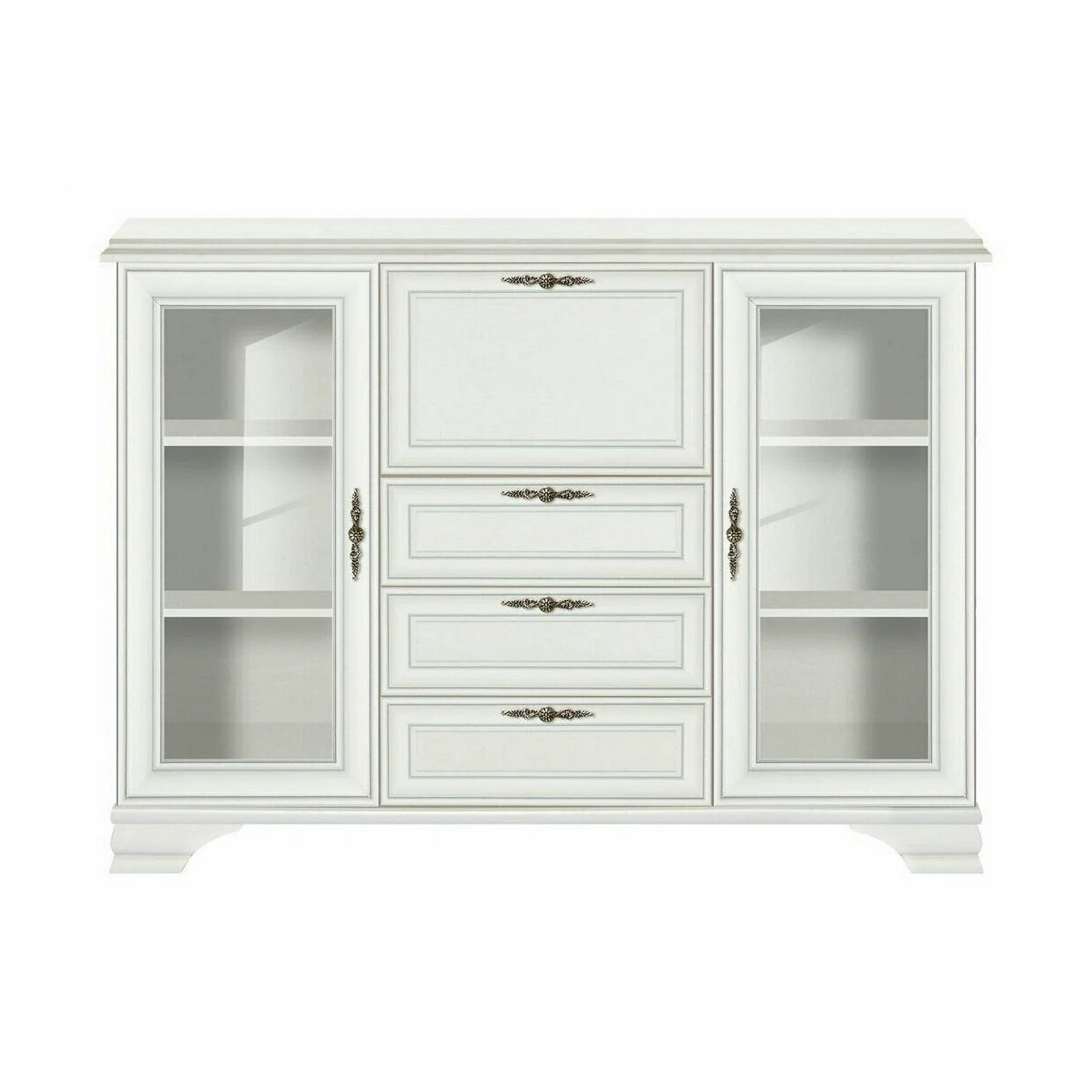 Mobilier living alb clasic IDENTO 6, PAL melaminat/MDF, alb