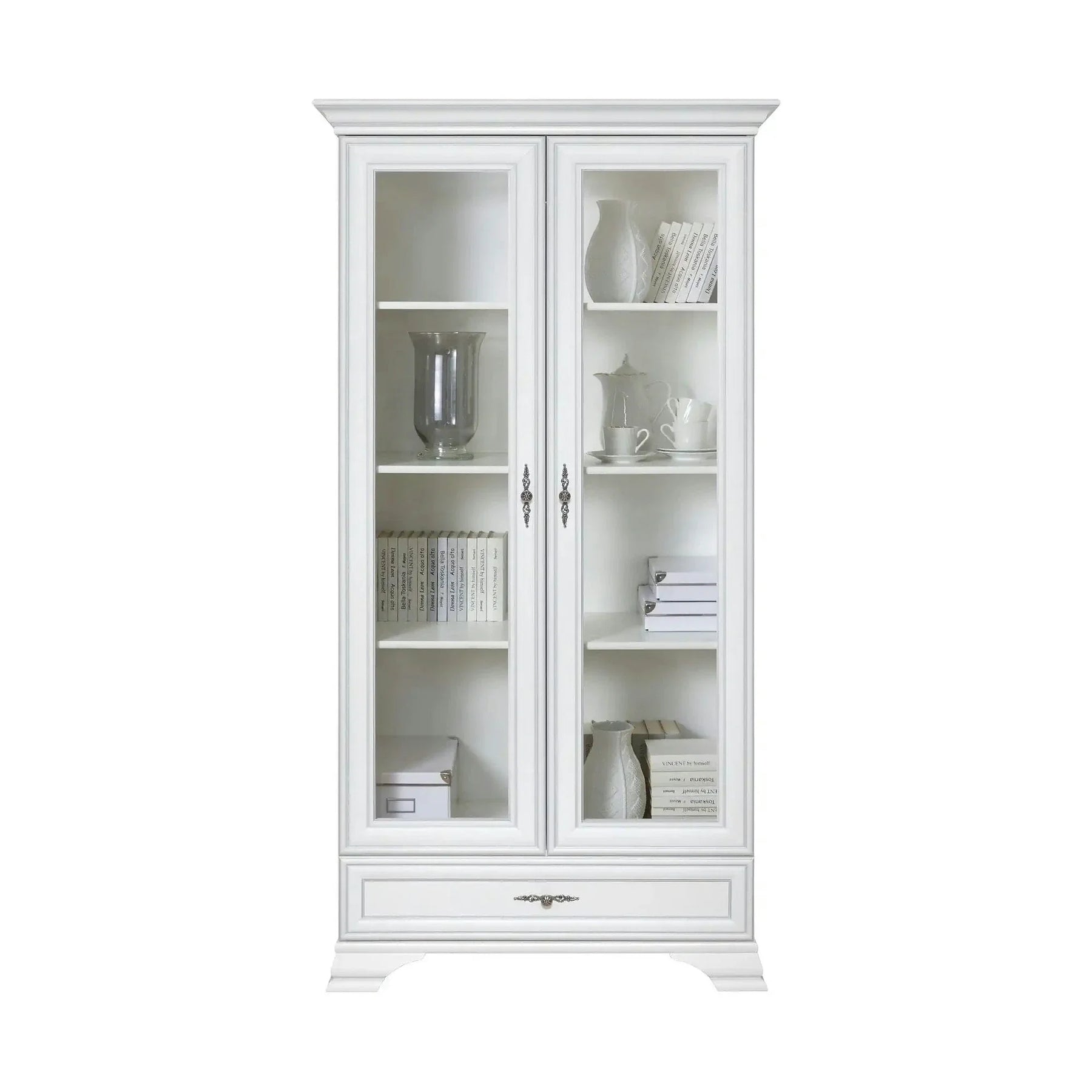 Mobilier living alb clasic IDENTO 7, PAL melaminat/MDF, alb