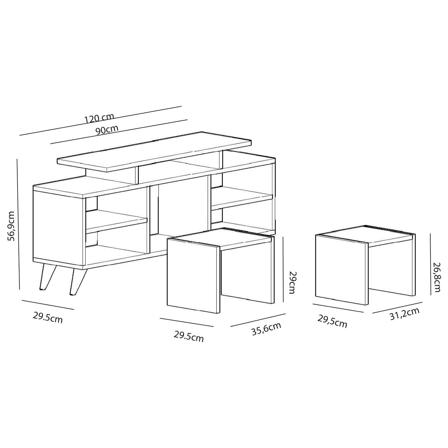Mobilier living AMSTERDAM OCN-32318, alb/stejar