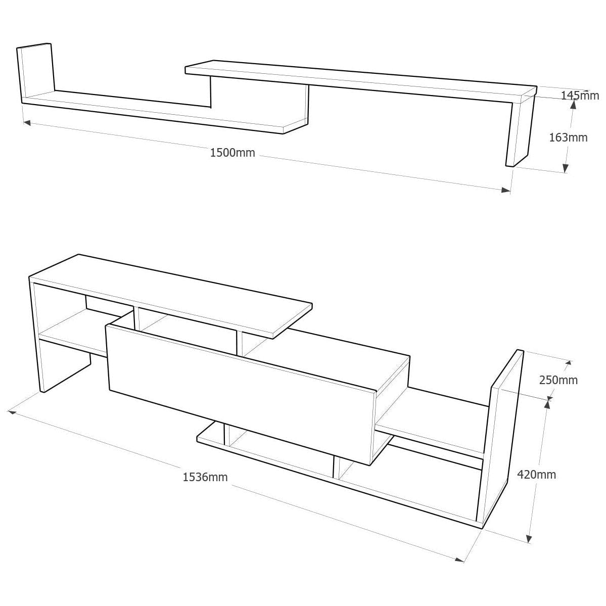 Mobilier living AMSTERDAM OCN-32319, alb