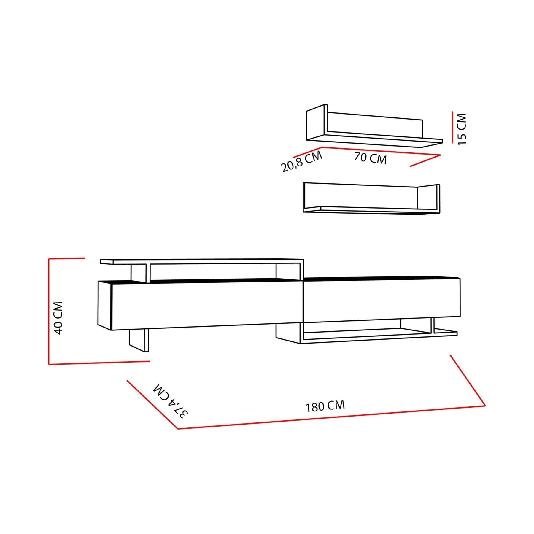 Mobilier living AMSTERDAM OCN-32322, stejar sonoma/alb