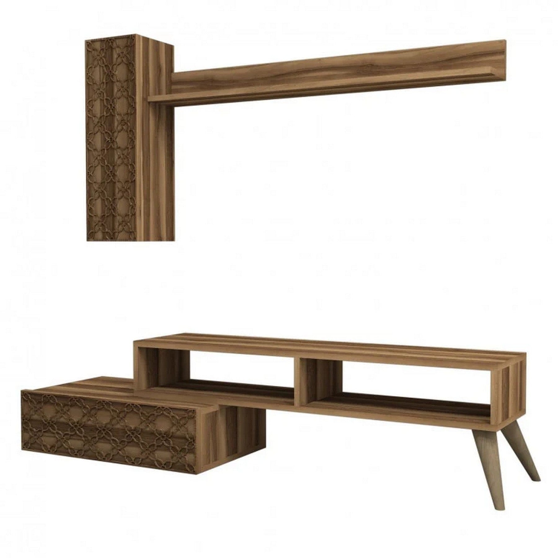 Mobilier living nuc/crem cu design modern și detalii decorative – primabucata