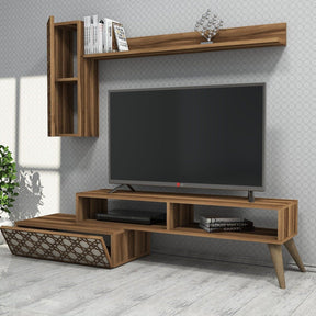 Mobilier living nuc/crem modern, cu suport TV și rafturi – primabucata