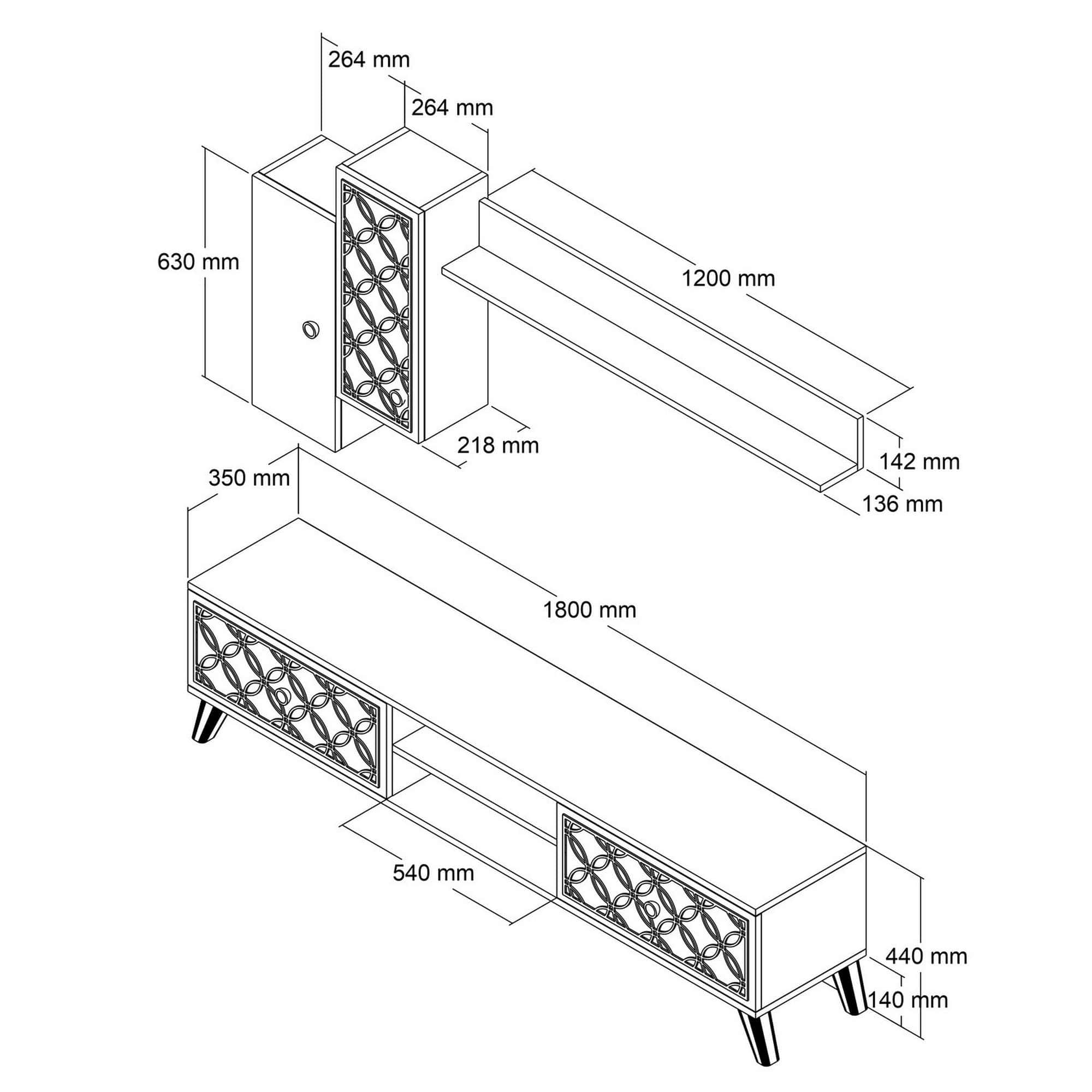 Mobilier living AMSTERDAM OCN-32356, nuc/crem