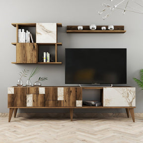 Mobilier living nuc cu detalii albe, modern, perfect pentru un living elegant – primabucata