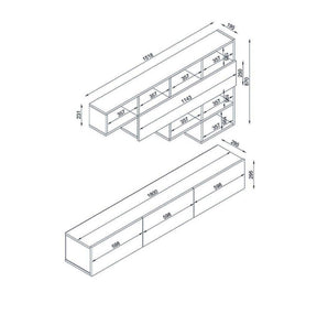 Mobilier living AMSTERDAM OCN-32368, alb/stejar