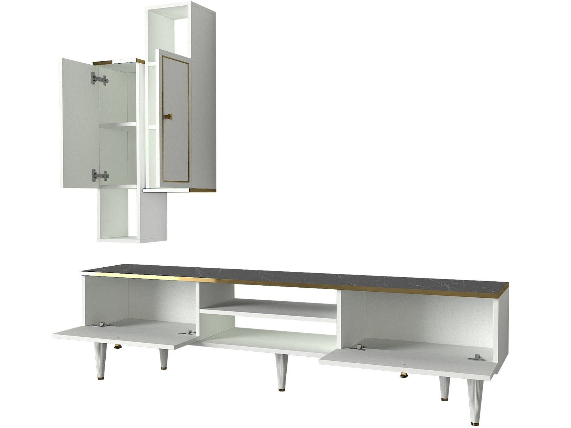 Mobilier living AMSTERDAM OCN-32377, alb/negru