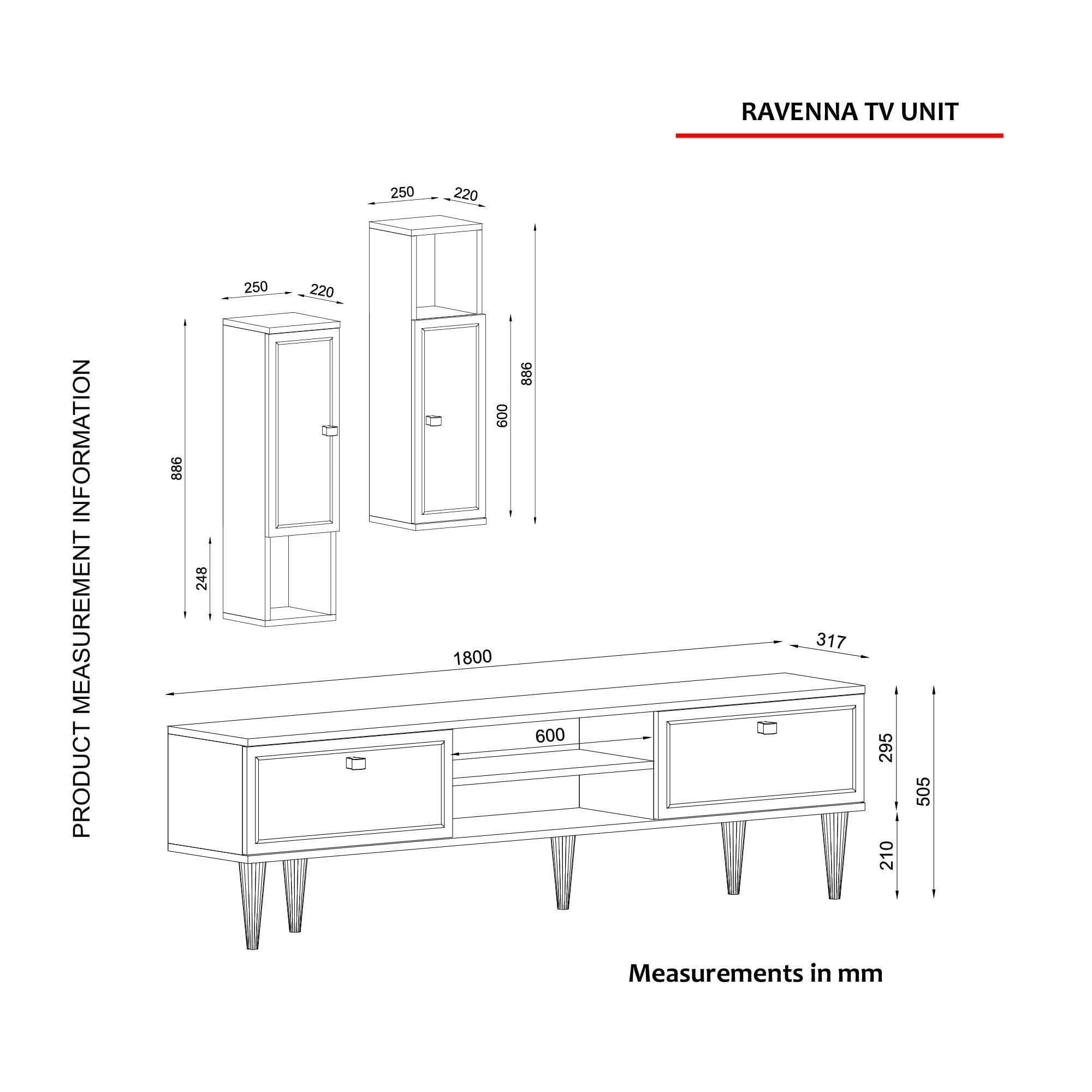 Mobilier living AMSTERDAM OCN-32377, alb/negru