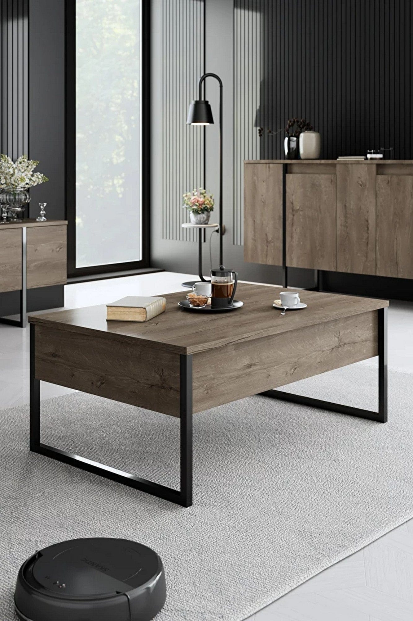 Mobilier living AMSTERDAM OCN-32386, stejar/negru