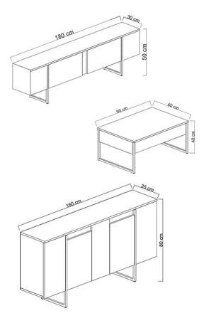 Mobilier living AMSTERDAM OCN-32386, stejar/negru