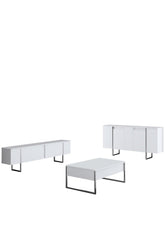 Mobilier living AMSTERDAM OCN-32391, alb/argintiu