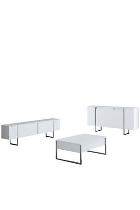 Mobilier living AMSTERDAM OCN-32391, alb/argintiu
