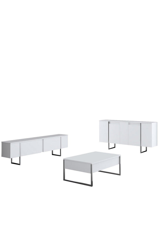 Mobilier living AMSTERDAM OCN-32391, alb/argintiu