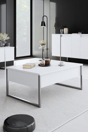 Mobilier living AMSTERDAM OCN-32391, alb/argintiu