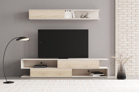 Mobilier living BRIK, stejar sonoma/casmir, PAL, 240x40x190 cm