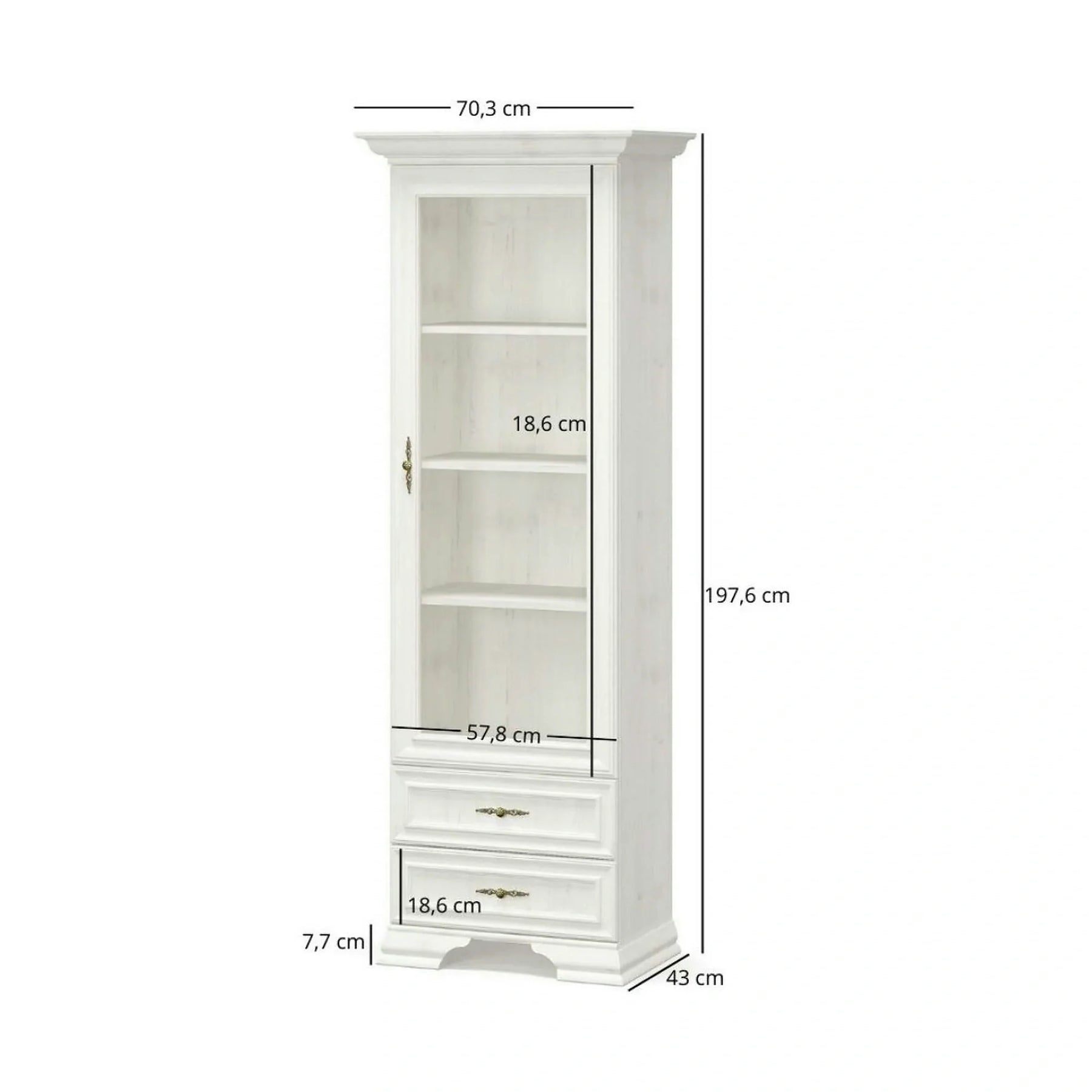 Mobilier living clasic IRYS, pin alb anderson, PAL laminat, 7 piese