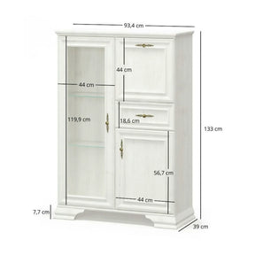 Mobilier living clasic IRYS, pin alb anderson, PAL laminat, 7 piese