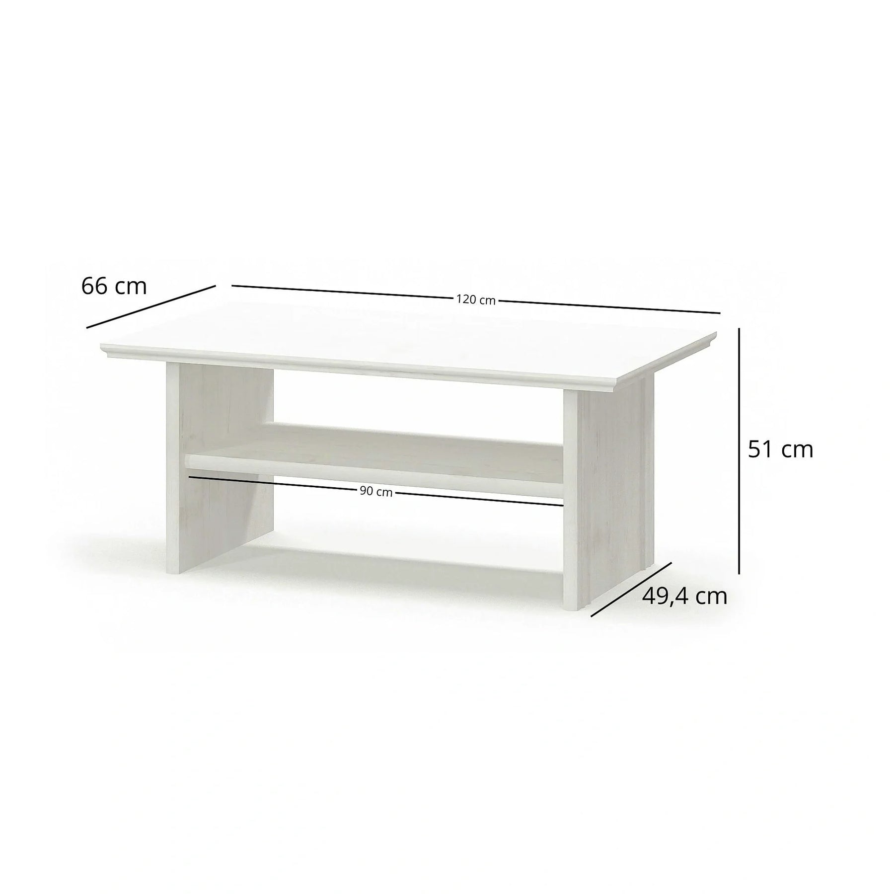 Mobilier living clasic IRYS, pin alb anderson, PAL laminat, 7 piese