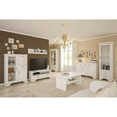 Mobilier living clasic IRYS, pin alb anderson, PAL laminat, 7 piese