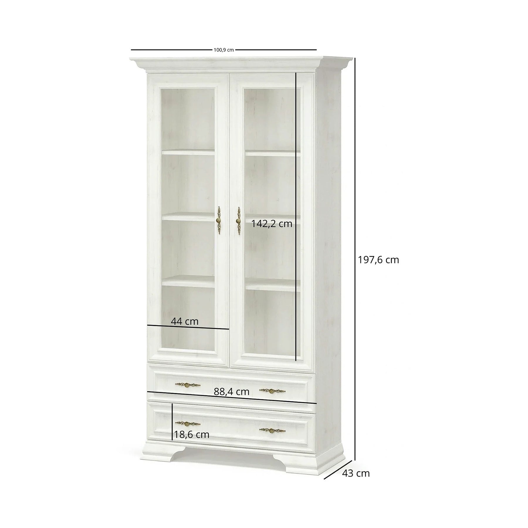 Mobilier living clasic IRYS, pin alb anderson, PAL laminat, 7 piese