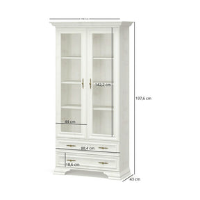 Mobilier living clasic IRYS, pin alb anderson, PAL laminat, 7 piese