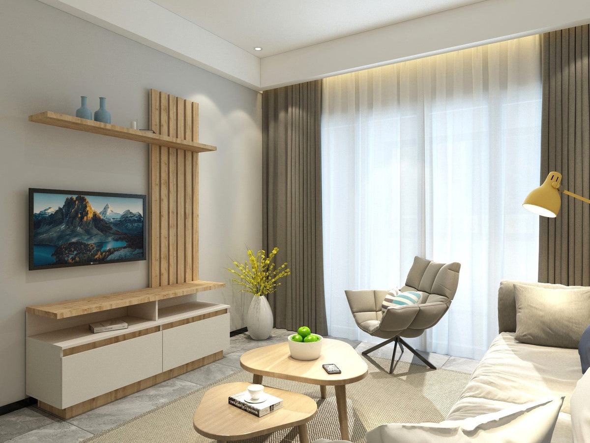Mobilier living ELLIS, casmir/stejar artisan, PAL, 140x40x220 cm