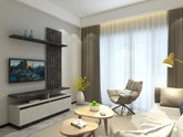 Mobilier living ELLIS, gri deschis/gri beton inchis, PAL, 140x40x220 cm