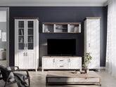Mobilier living KANDY, alb/stejar, PAL, 319x57x220 cm