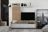 Mobilier living NEO, stejar auriu/gri deschis, PAL, 190x40x200 cm