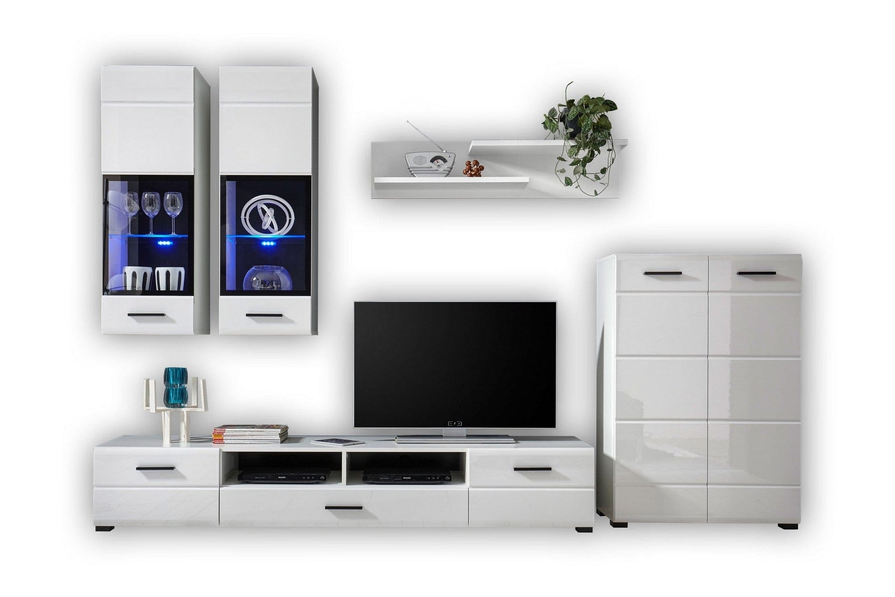 Mobilier living ARCTIC, alb, PAL, 285x40x190 cm