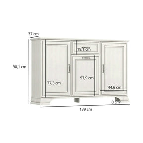 Mobilier sufragerie clasic TIFFANY II-5, PAL laminat/MDF/metal, grej