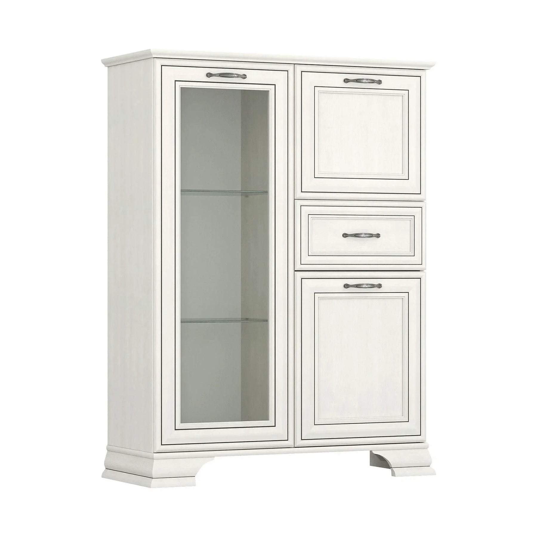 Mobilier sufragerie clasic TIFFANY II-6, grej, PAL laminat, 4 piese