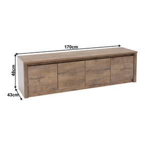 Comoda MONTANA K4D, PAL, stejar lefkas inchis, 170x43x48 cm