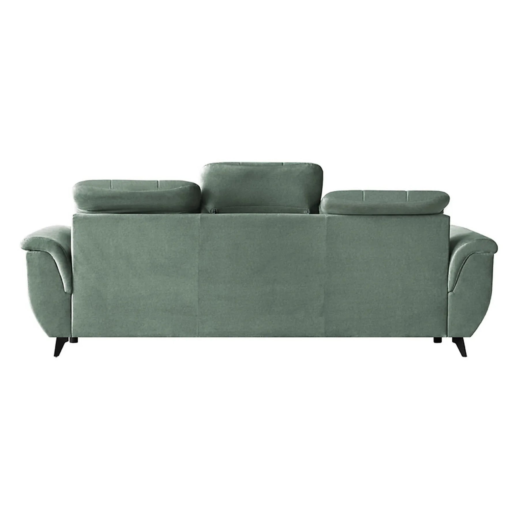 Canapea extensibila DORIA, stofa catifelata verde - Shanghai, 252x100x106 cm
