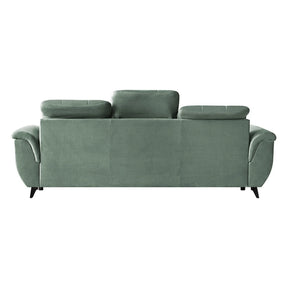 Canapea extensibila DORIA, stofa catifelata verde - Shanghai, 252x100x106 cm