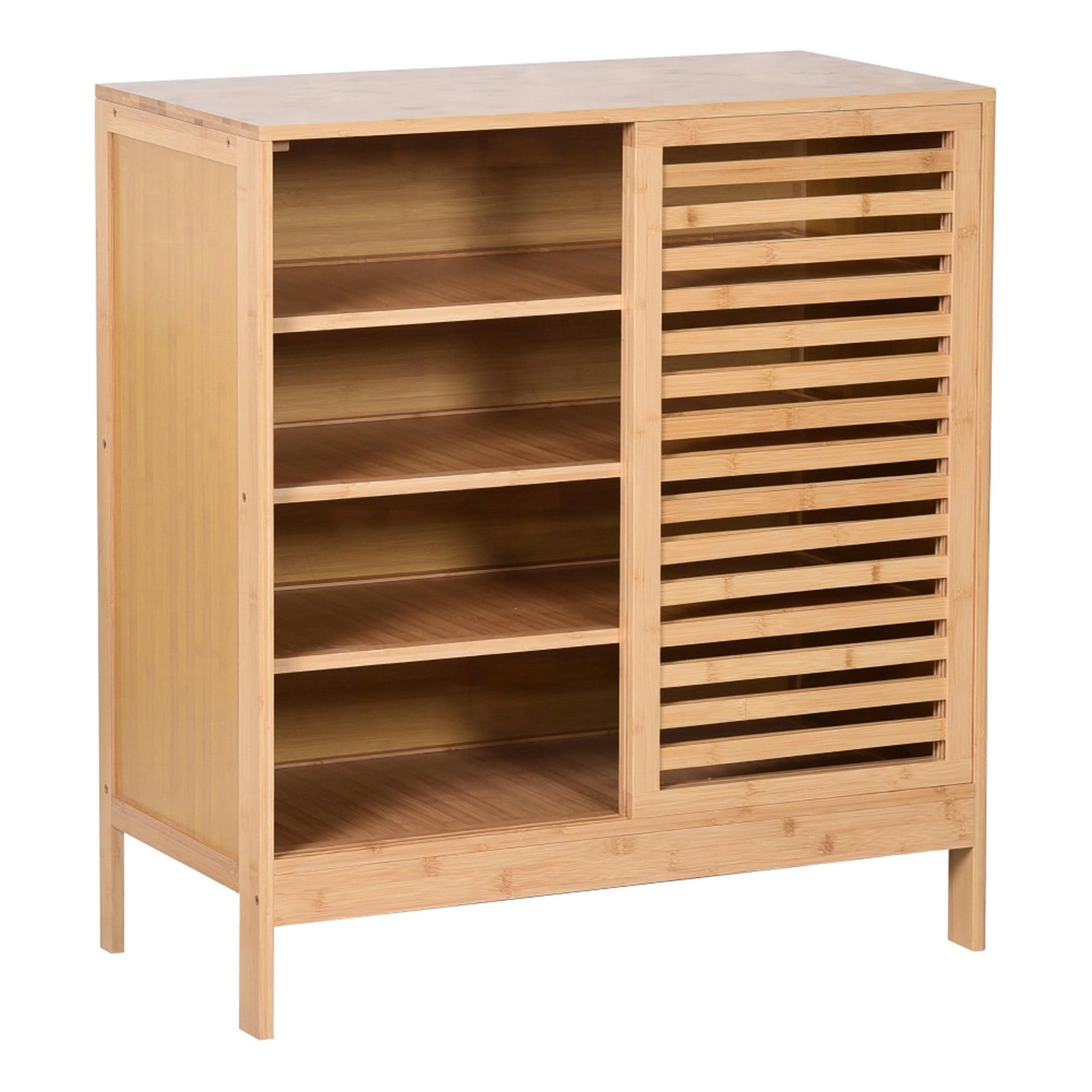 Pantofar NALDO, stejar, bambus, 80x40x88 cm