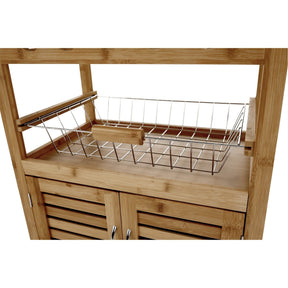 Cărucior de servire NAVID, bambus, 56x36x85 cm